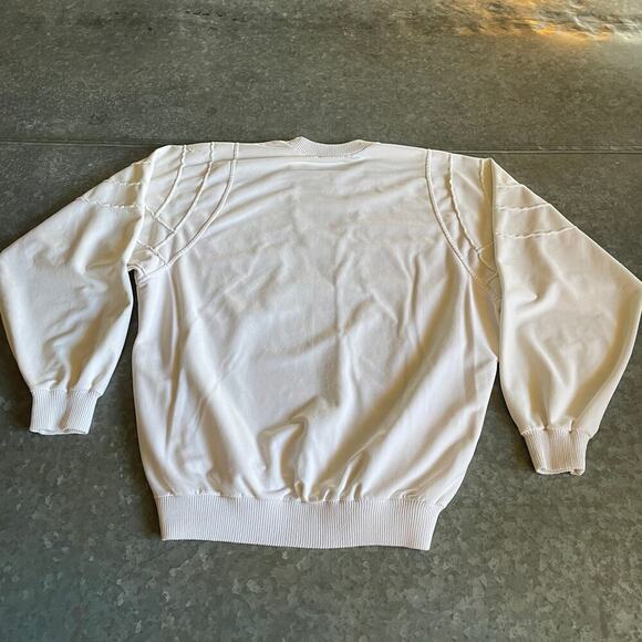 Vintage Fila Made in Italy Pockets Crewneck Sweatshirt 34 White Cream Geometric - Picture 10 of 16